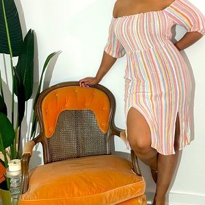 Off shoulder midi dress